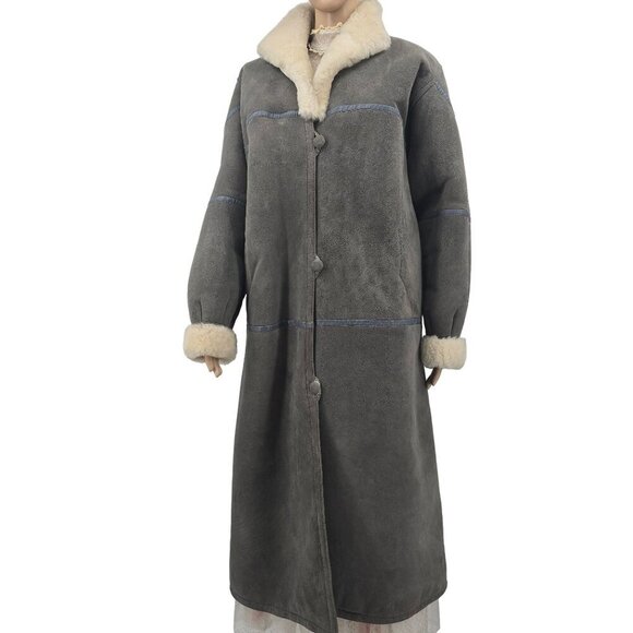 Full Length Grey Fleece Coath, Womens XXL - Picture 11 of 11